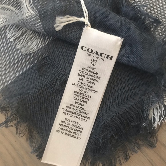 Authentic new blue coach scarf with tags - Picture 2 of 5